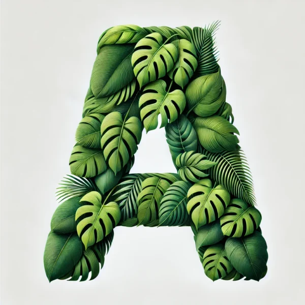 Tropial leave Letter A